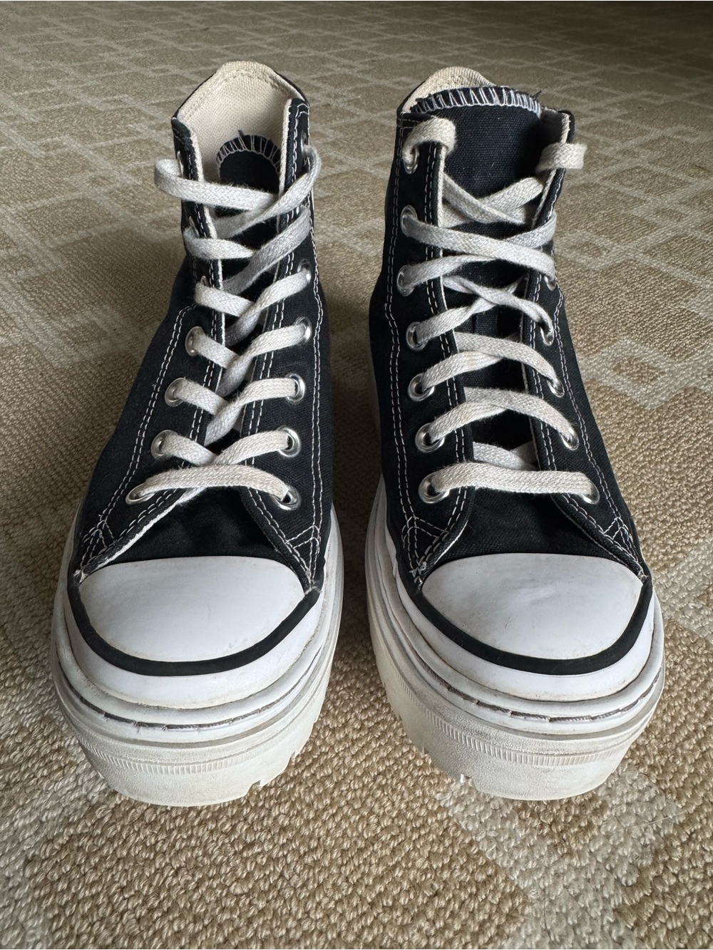 Converse Chuck Taylor All Star
Lugged Heel High Top Platform Sneakers Black 6 - Picture 14 of 17